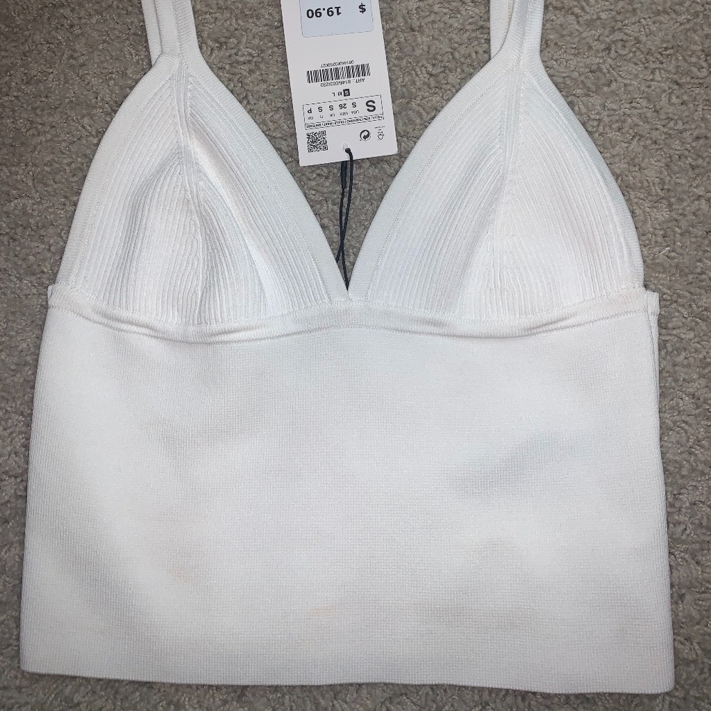 Zara white crop-ish tank!